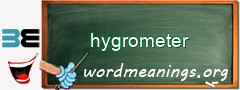 WordMeaning blackboard for hygrometer